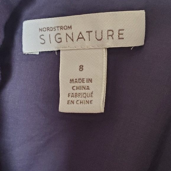 Nordstrom 100% Linen Midi Dress Size 8 - Picture 5 of 9